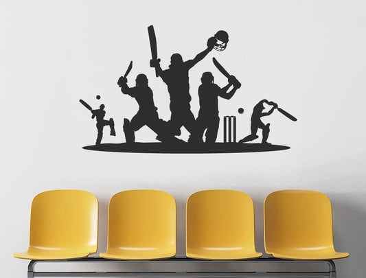 Cricket Wall Sticker – Cricket Player Silhouette Wall Art