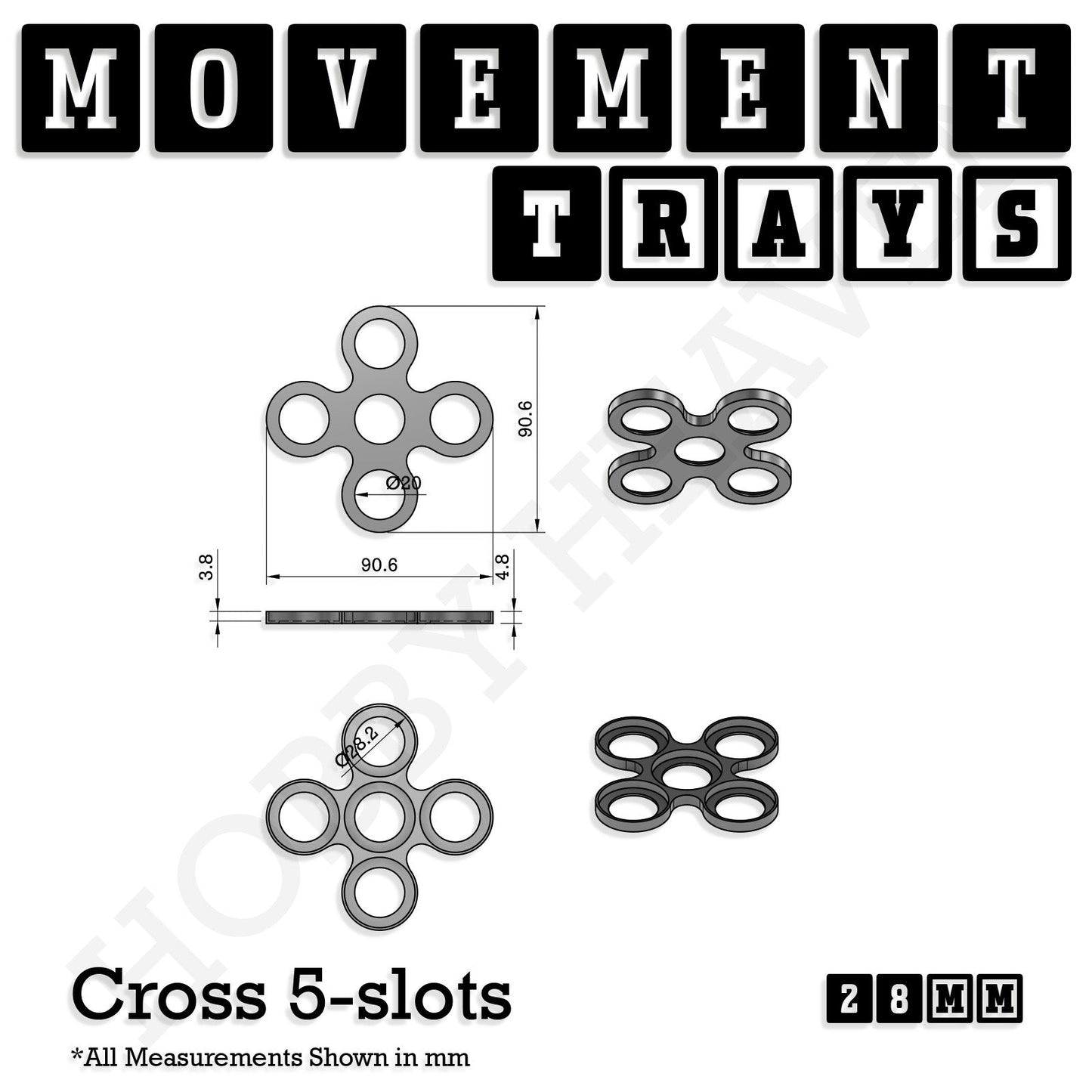 28mm Movement Trays for Tabletop Games | Wargaming | Full Range
