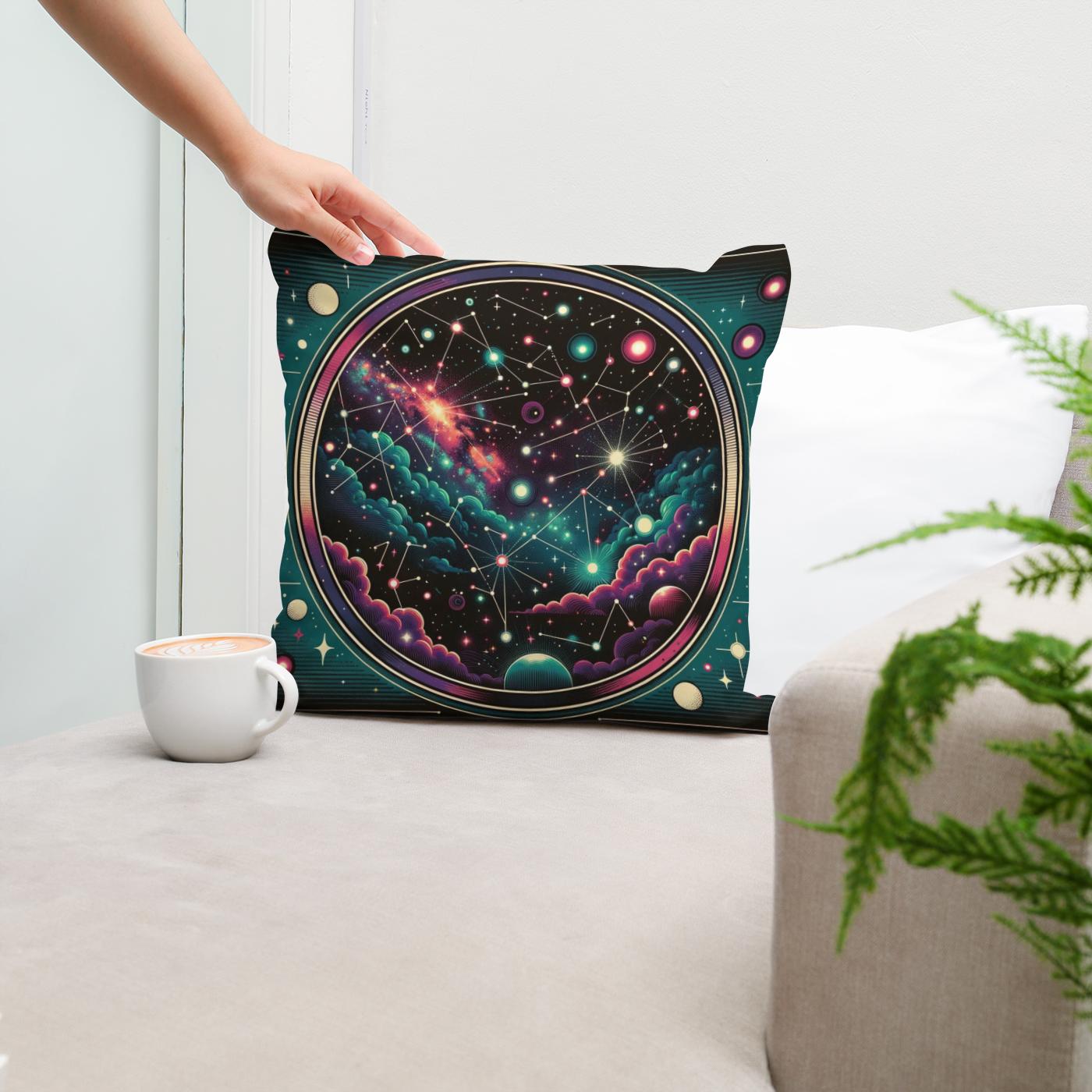 Neon Cosmos Pop Cotton Cushion