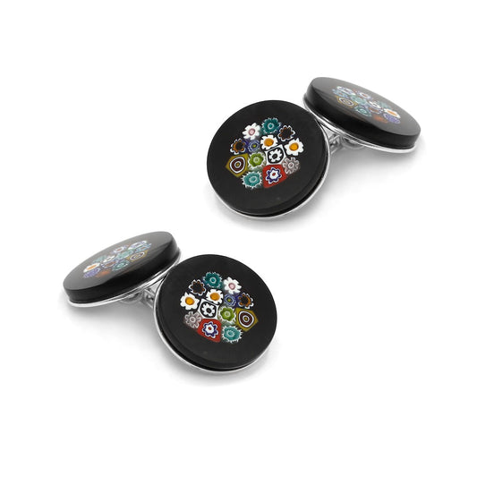 Murano Glass 'Notte Fiorita' Cufflinks With Sterling Silver