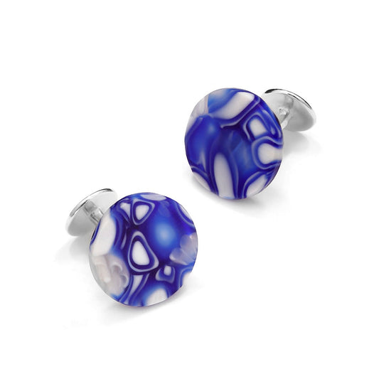 Murano Glass 'Oceano' Cufflinks With Sterling Silver