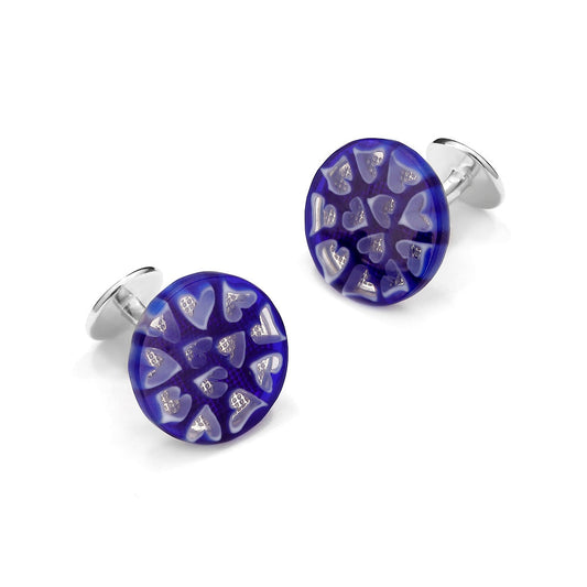 Murano Glass 'Amore' Cufflinks With Sterling Silver