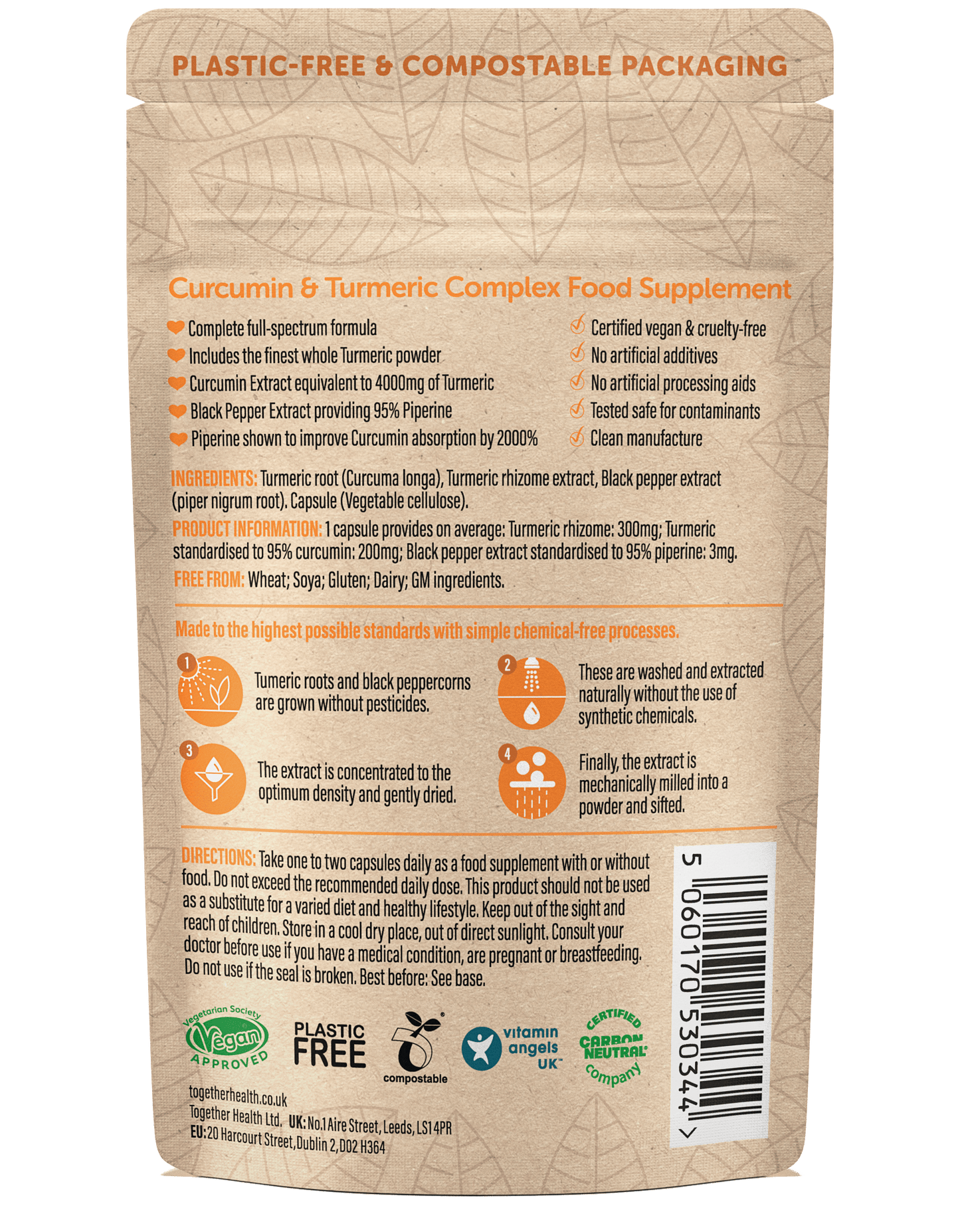 Curcumin – Turmeric Supplement – 30 Capsules