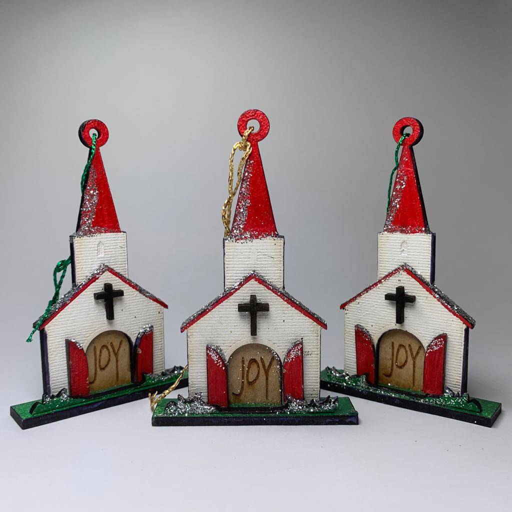Church Joy Bauble - Handmade Ornament by Curious Rabbit ®