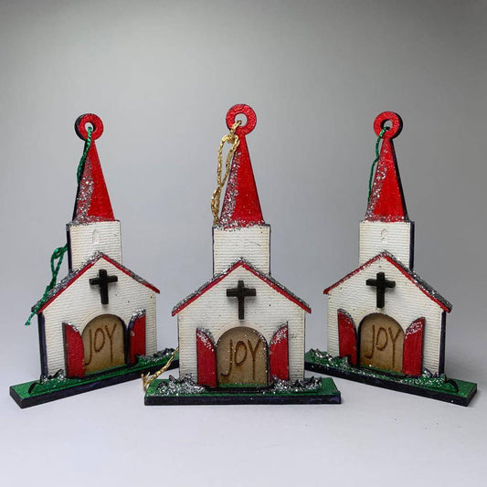 Church Joy Bauble - Handmade Ornament by Curious Rabbit ®