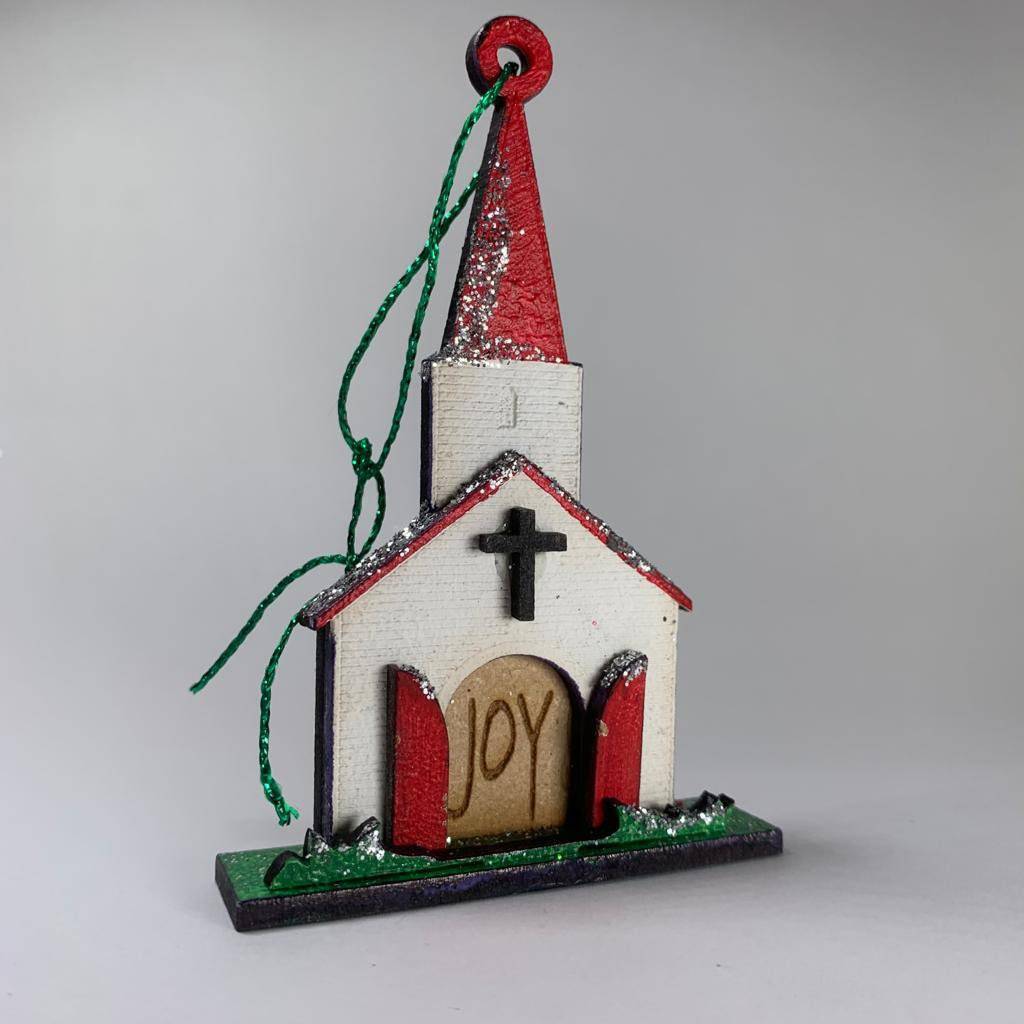 Church Joy Bauble - Handmade Ornament by Curious Rabbit ®