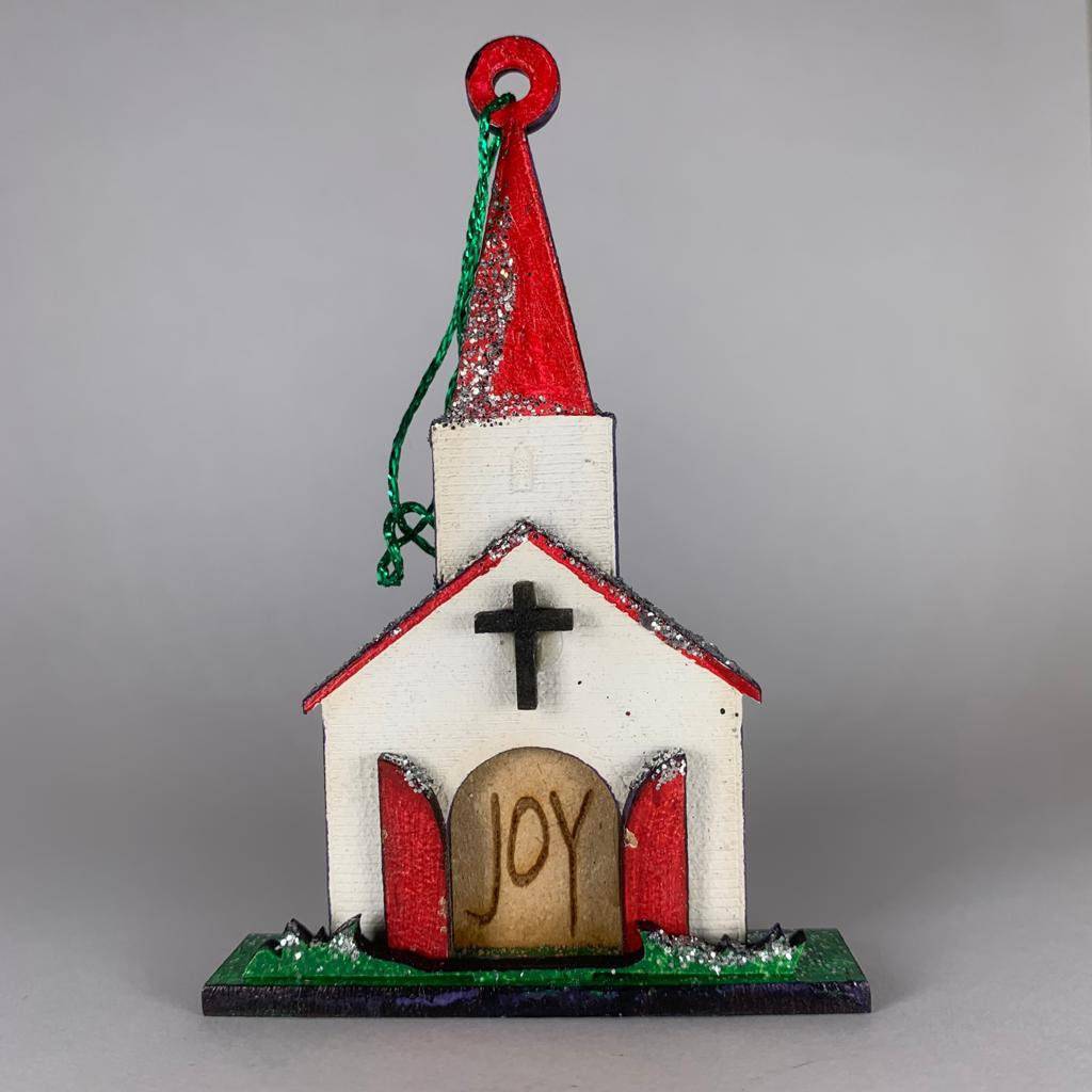 Church Joy Bauble - Handmade Ornament by Curious Rabbit ®