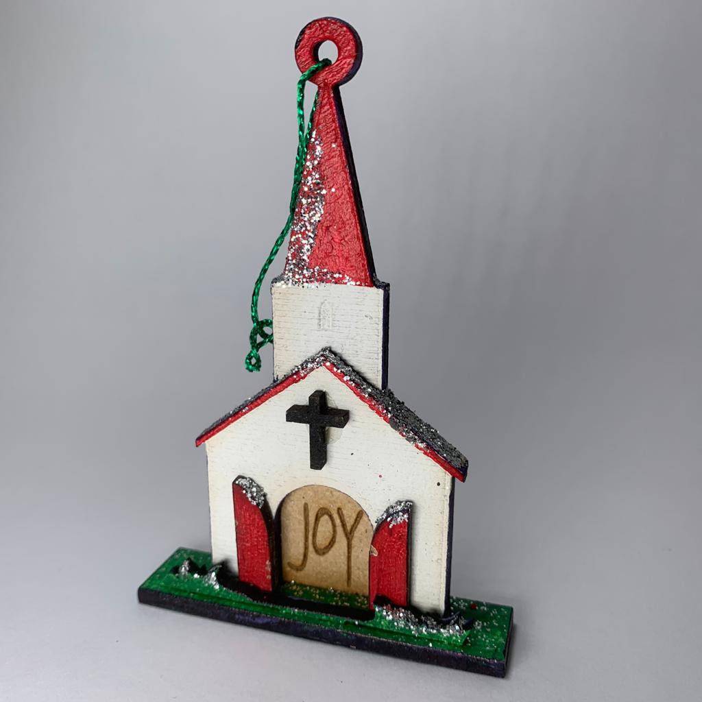 Church Joy Bauble - Handmade Ornament by Curious Rabbit ®