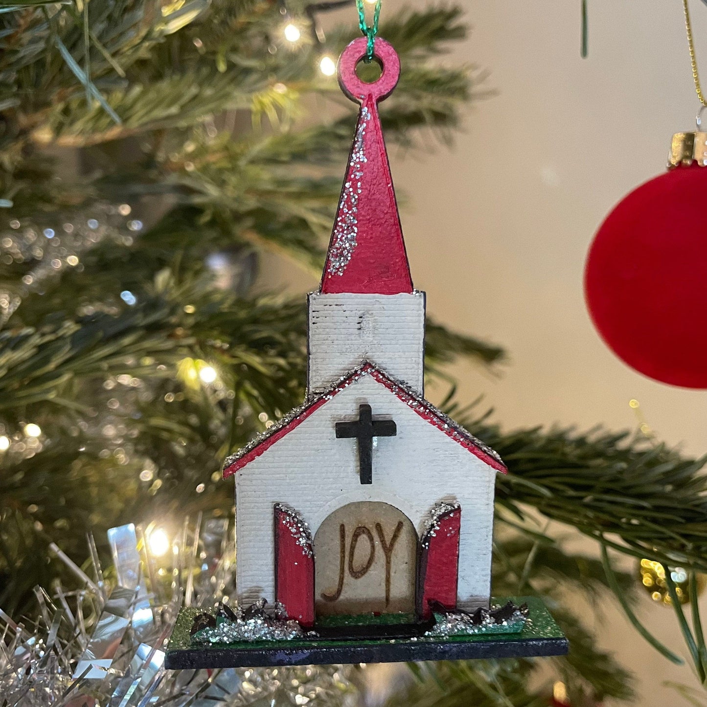 Church Joy Bauble - Handmade Ornament by Curious Rabbit ®