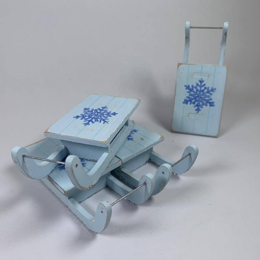 Winter Sledge Bauble - Handmade Ornament by Curious Rabbit ®