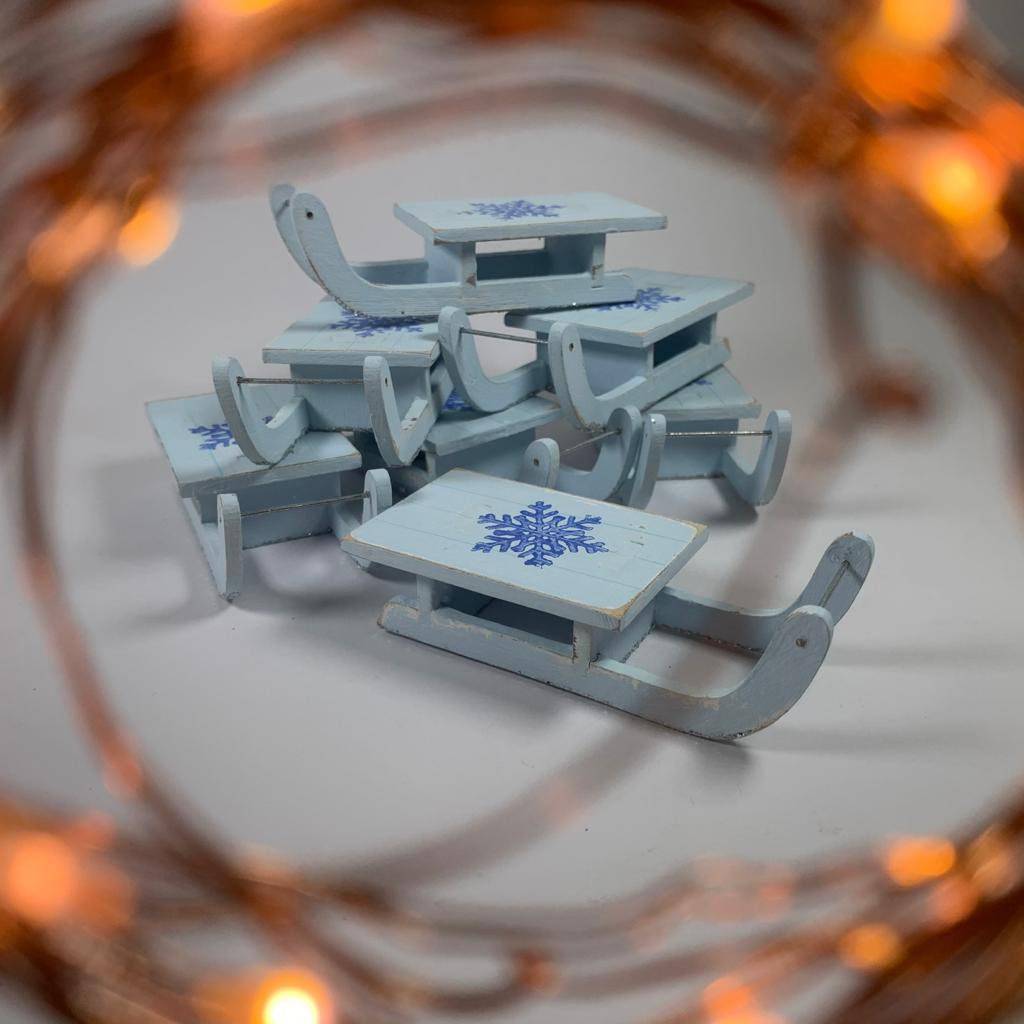 Winter Sledge Bauble - Handmade Ornament by Curious Rabbit ®