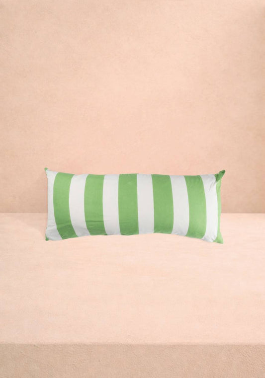 Poppy Sage Cabana Stripe Long Lumbar Cushion Cover