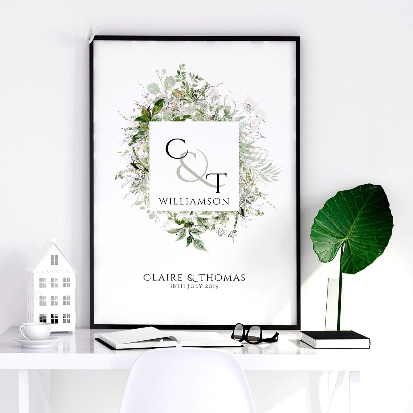 Personalised valentines gift wall art print