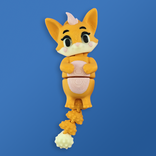 Cute Flexi Hanging Fox – Adorable 3D Printed Flexible Fox Ornament | Handmade Fox Gift for Animal Lovers
