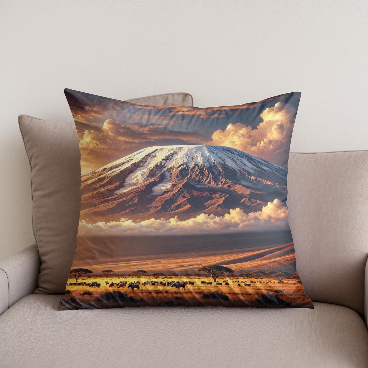 Kilimanjaro Sunrise Cotton Cushion