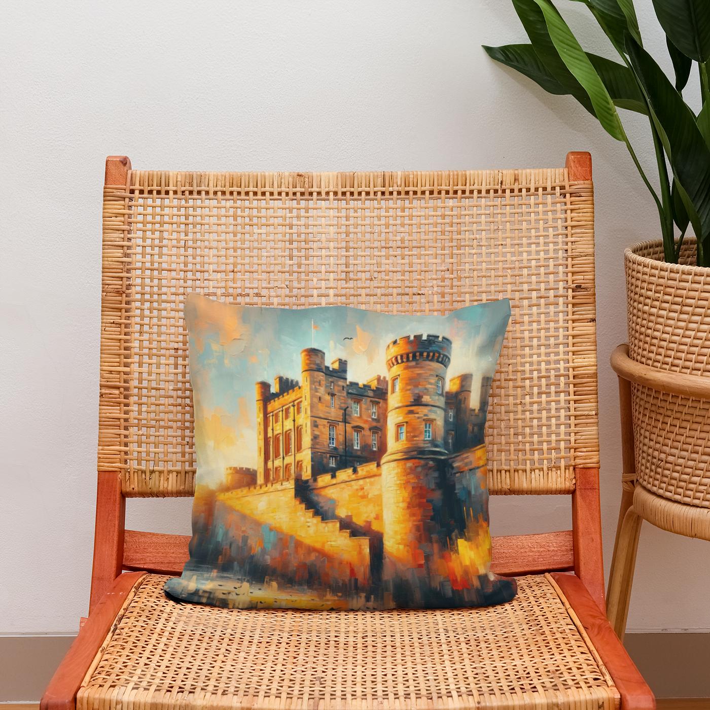 Newcastle Castle Keep Sunset Cotton Cushion