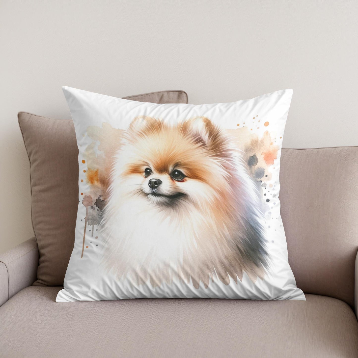 Pomeranian Elegance Cotton Cushion