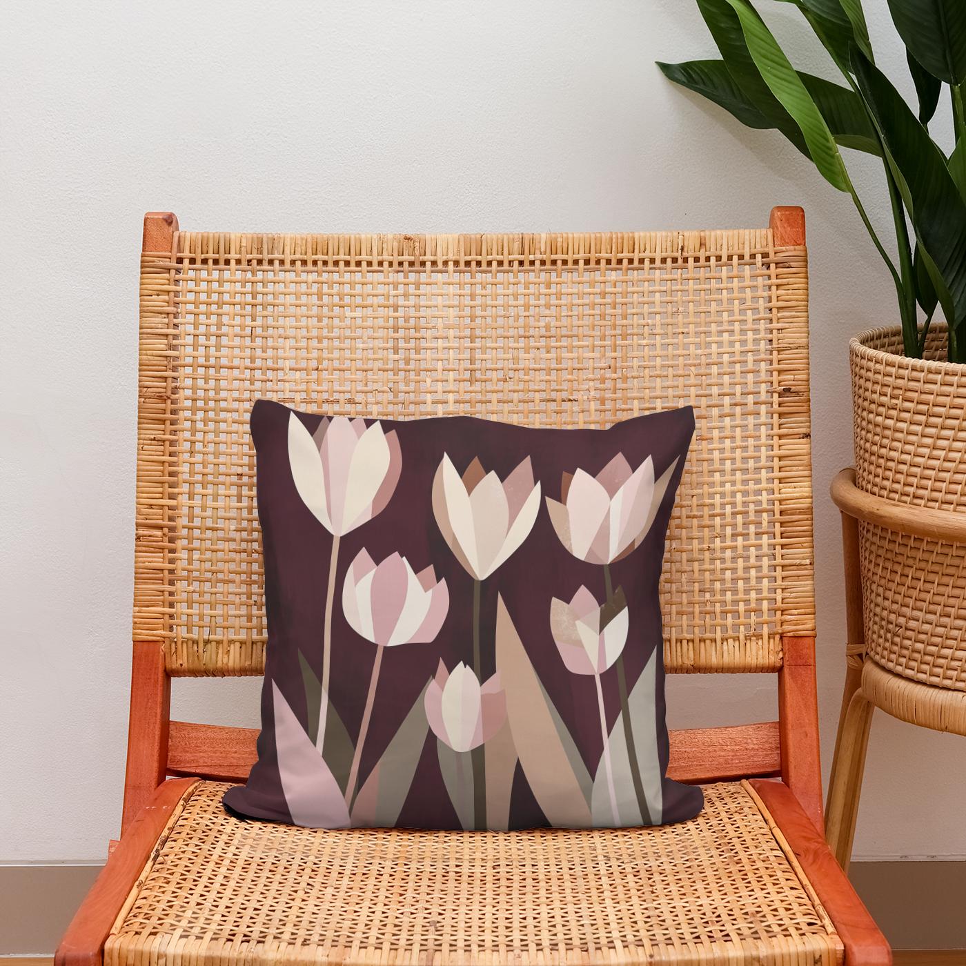 Geometric Tulip Cotton Cushion