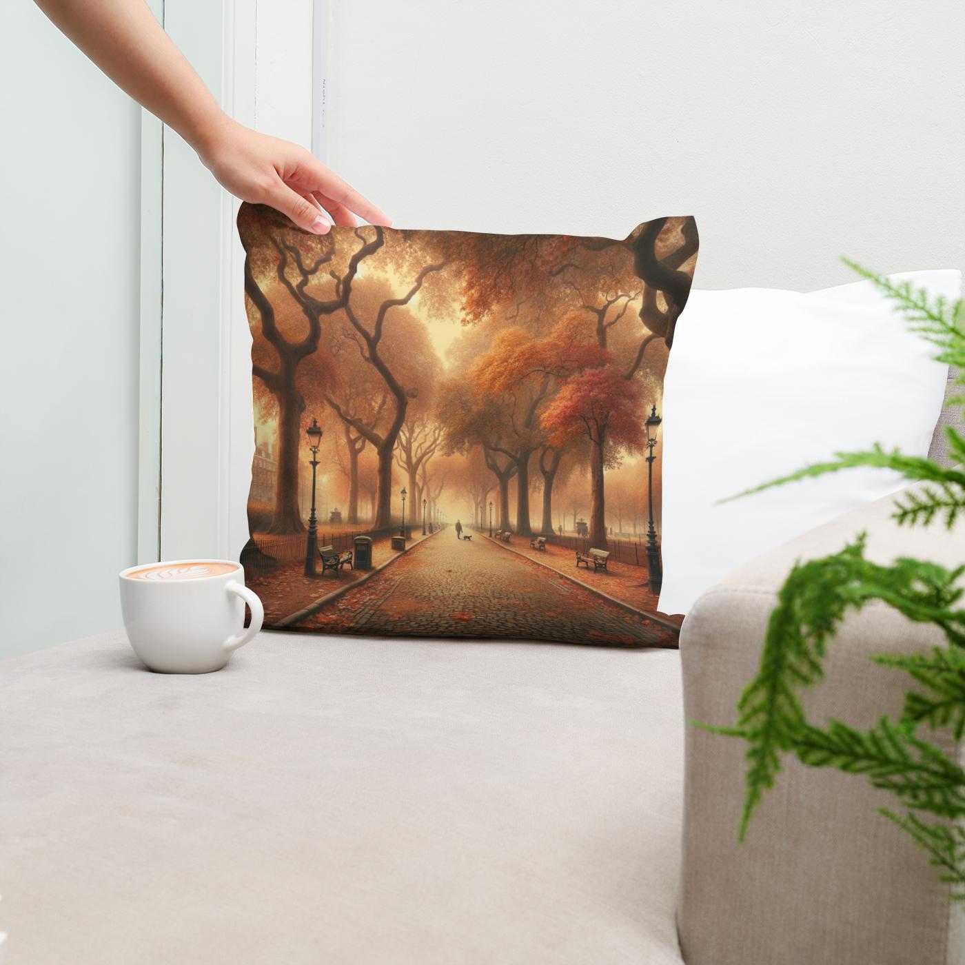 Autumn Park Elegance Cotton Cushion