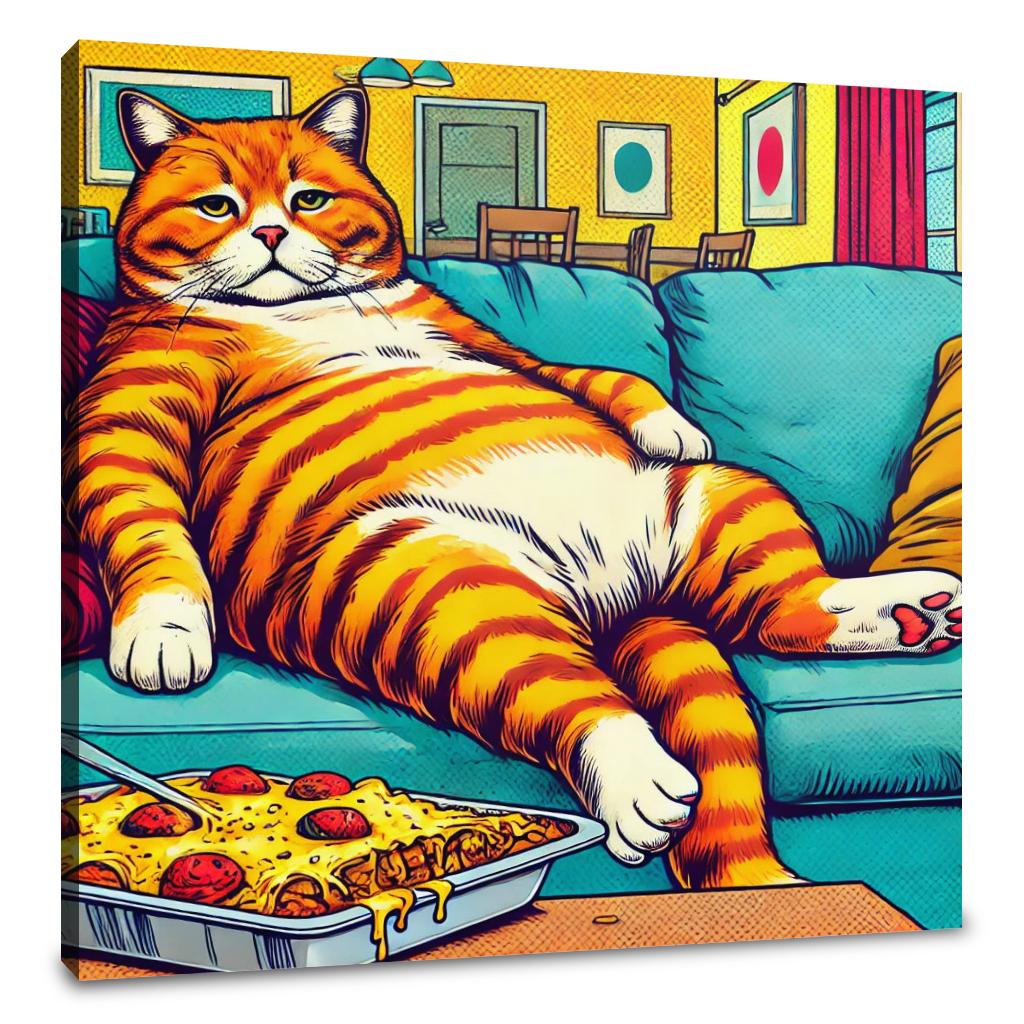 Vibrant Feline Pop Canvas