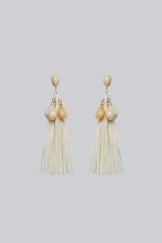 Louche Diana Shell and Tassel Earring
