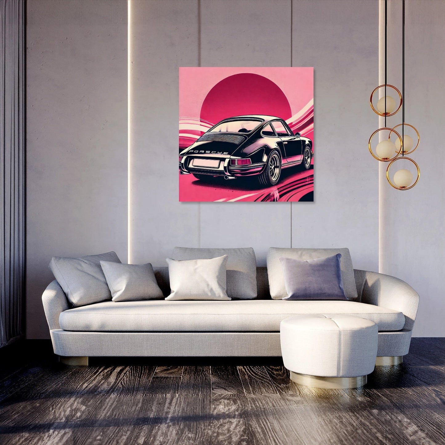 Modern Black Porsche Canvas
