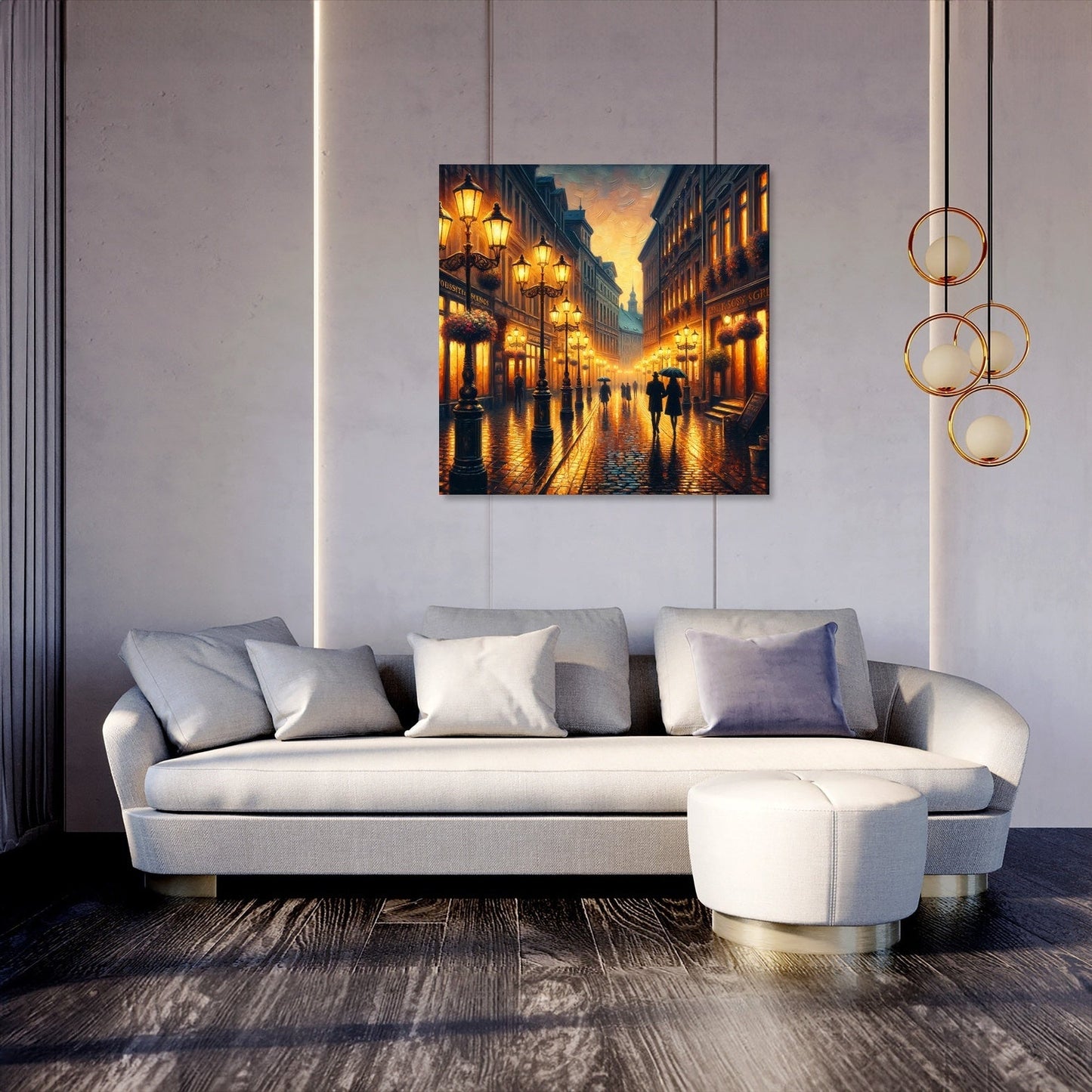 Rainy Evening Romance Canvas
