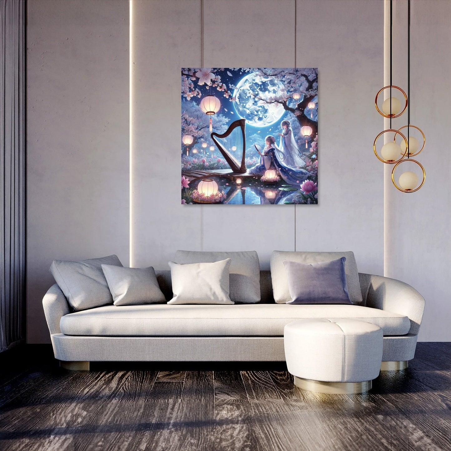 Moonlit Garden Serenade Canvas