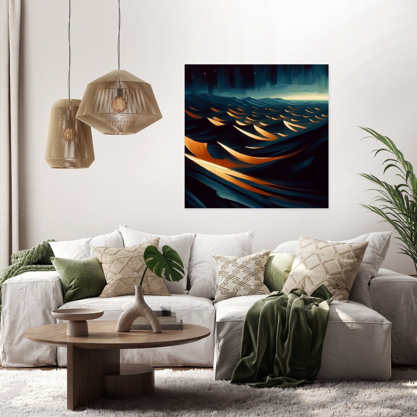 Midnight Desert Dunes Canvas