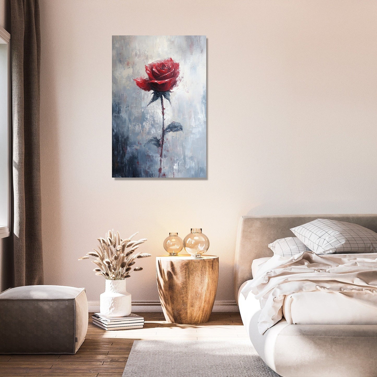 Scarlet Whisper Rose Canvas