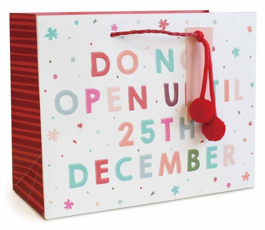 Christmas Gift Bag Medium Shopper - Do Not Open (W230 x H180 x D102 mm)