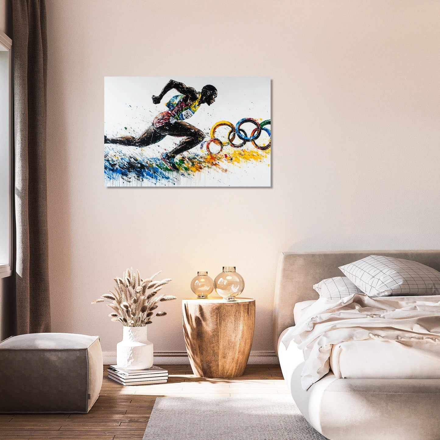 Olympic Runner Graffiti Canvas