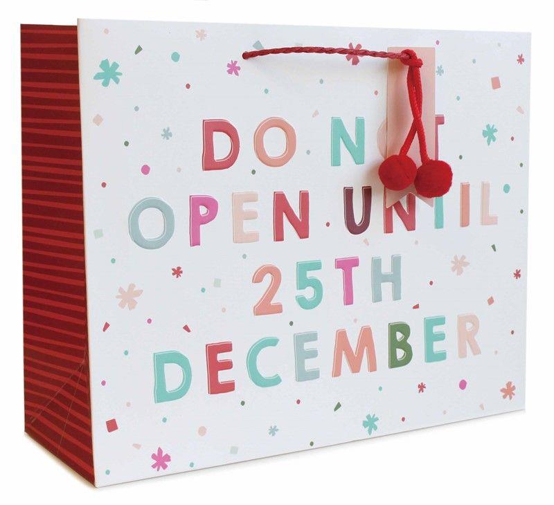Christmas Gift Bag Large Shopper - Do Not Open (W320 x H260 x D120 mm)