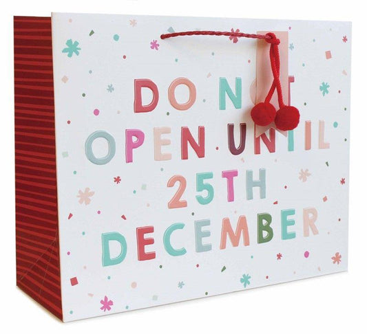 Christmas Gift Bag Large Shopper - Do Not Open (W320 x H260 x D120 mm)