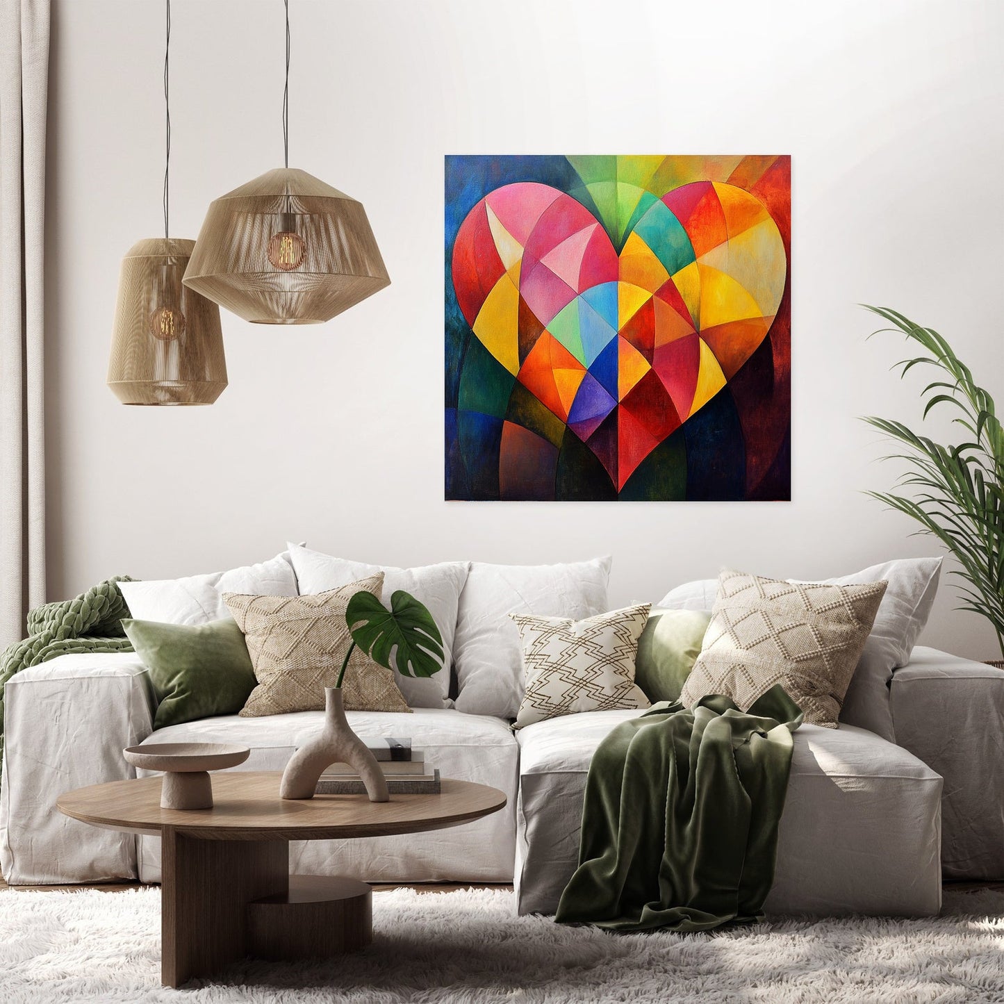 Geometric Heart Canvas