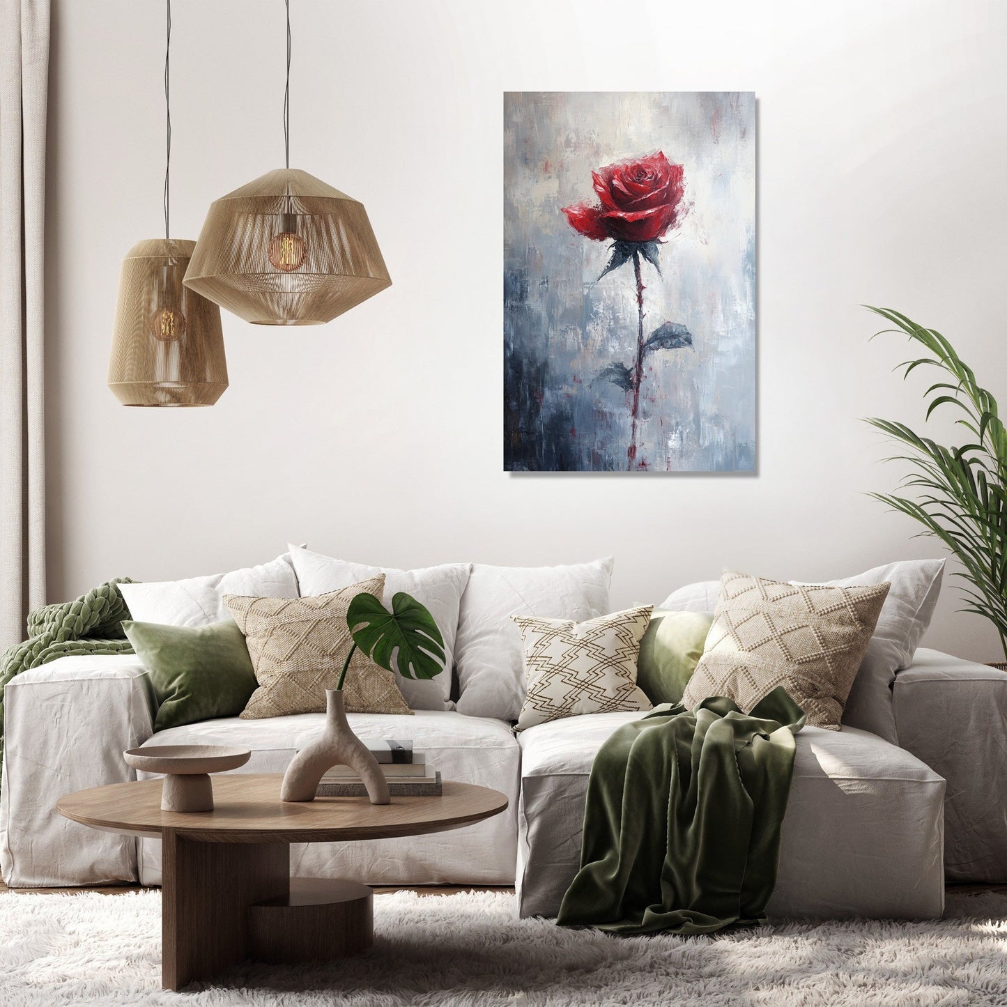 Scarlet Whisper Rose Canvas