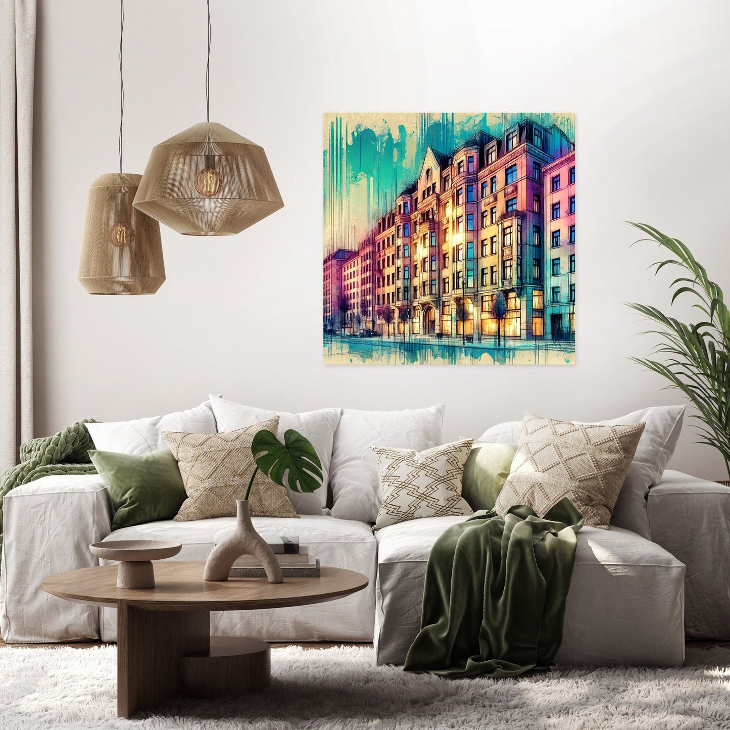 Neighbouring Buildings Harmony Canvas