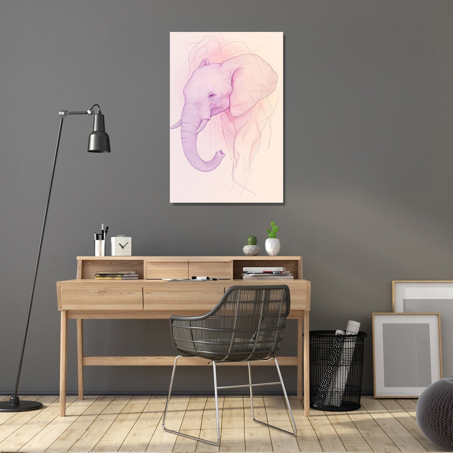Pastel Elephant Elegance Canvas