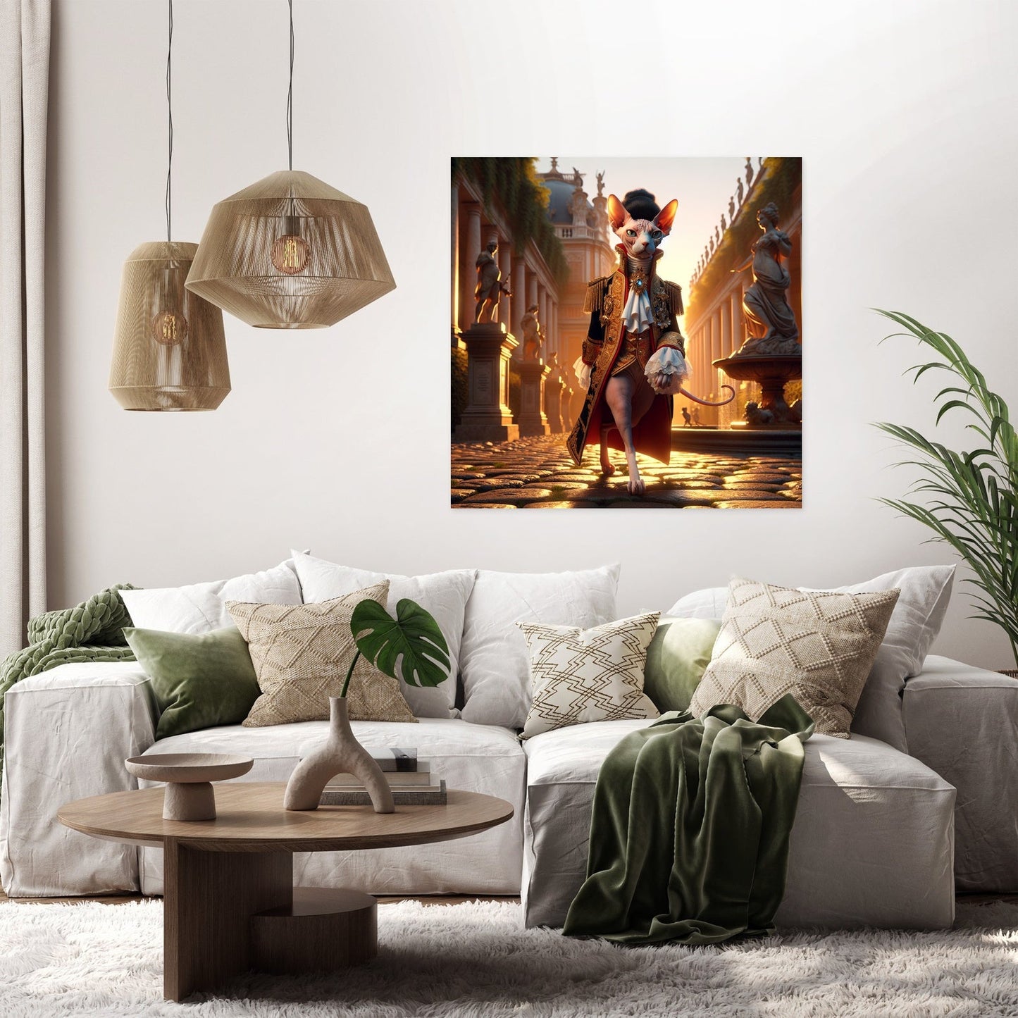 Regal Sphynx Twilight Courtyard Canvas