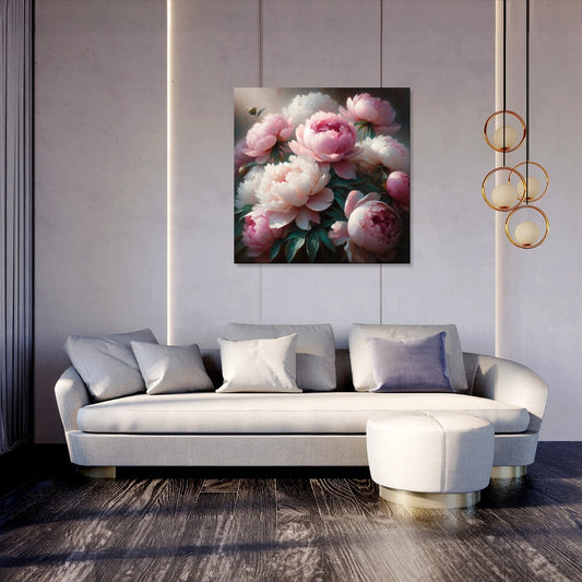 Morning Embrace Peonies Canvas
