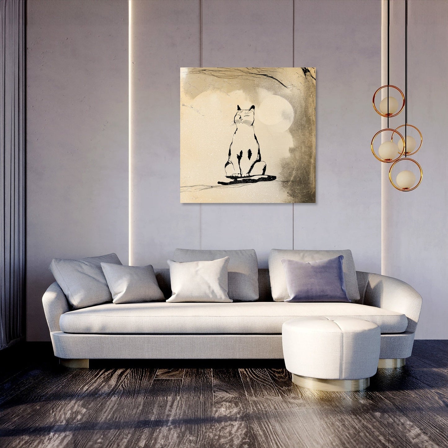Meditating Cat Canvas