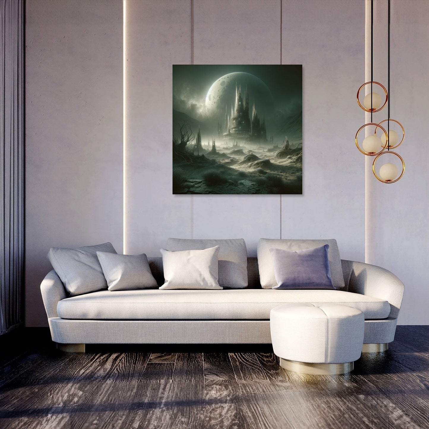 Ancient Relics Under Moonlight Canvas