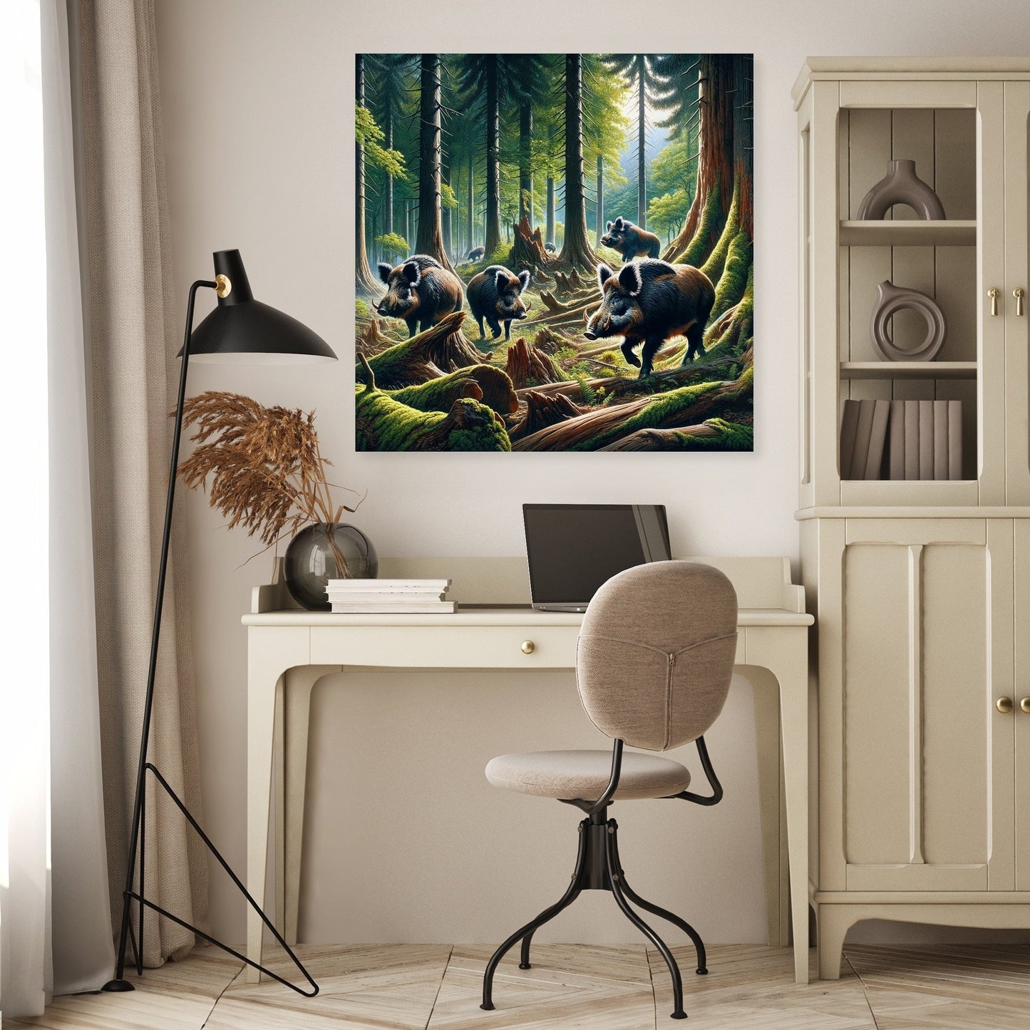 Woodland Boars Canvas