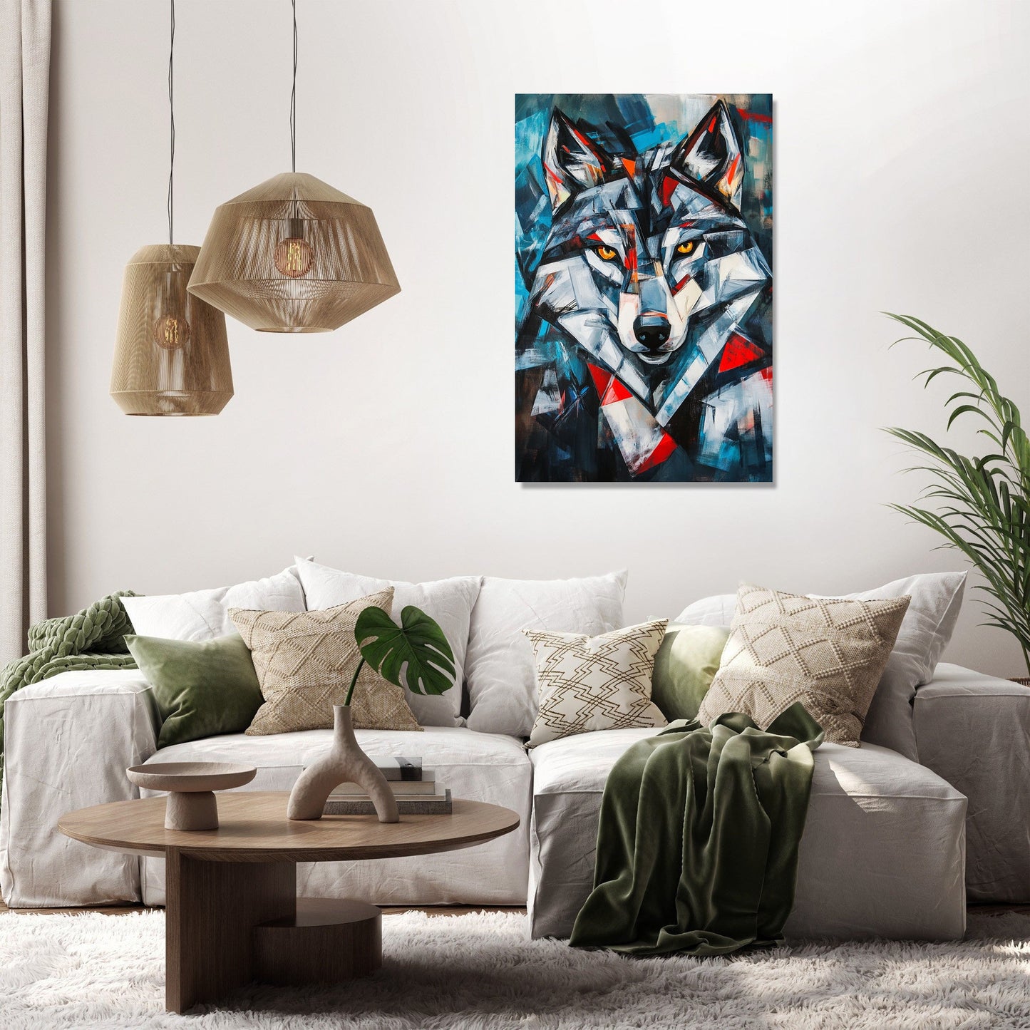 Geometric Wolf Canvas