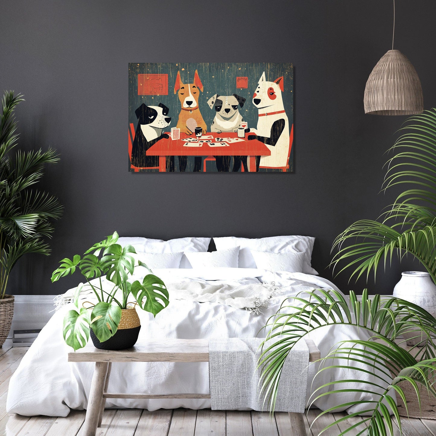 Canine Card Players Canvas