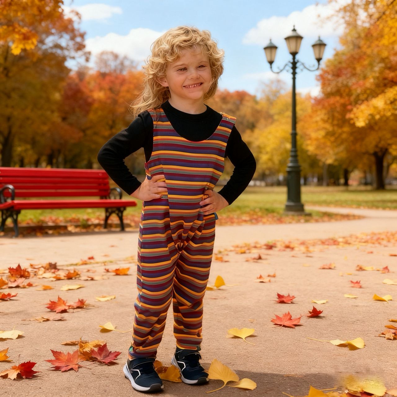 Hazel Stripe Dungarees