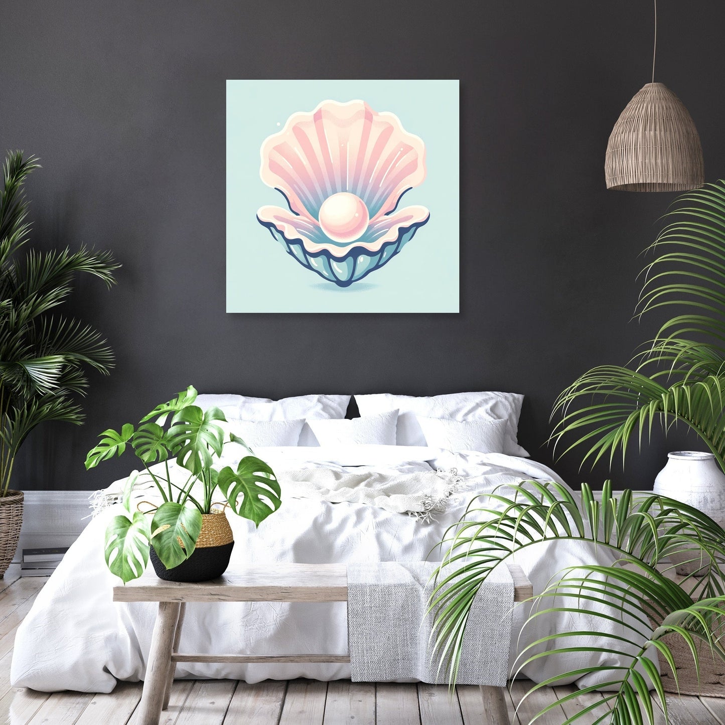 Pastel Pearl Oyster Canvas
