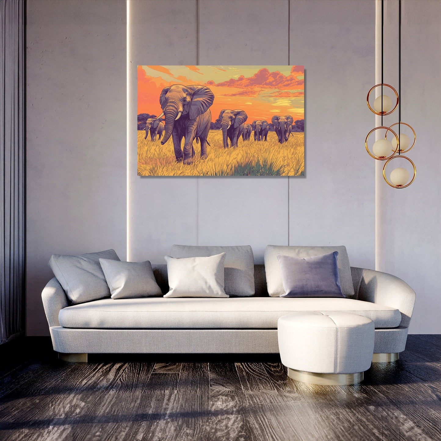 Elephants' Journey Canvas