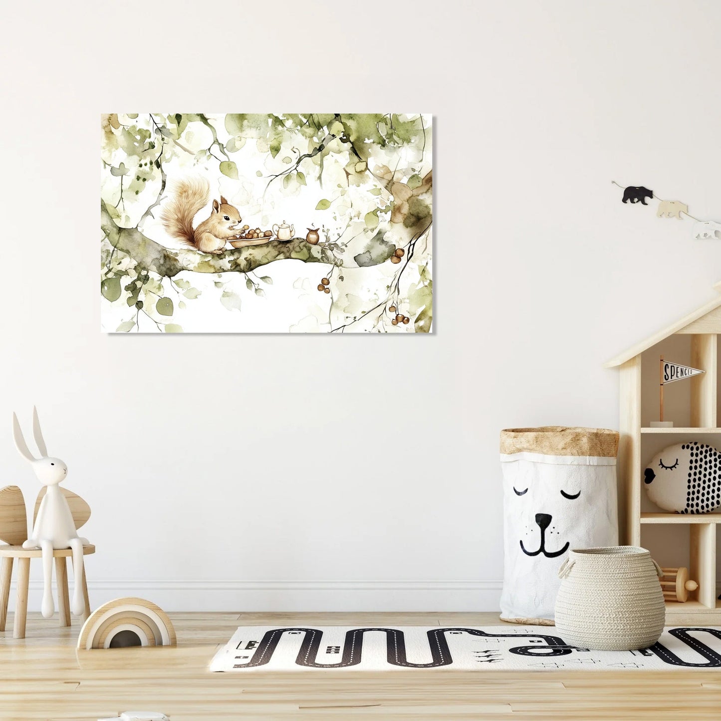 Squirrel's Picnic Canvas