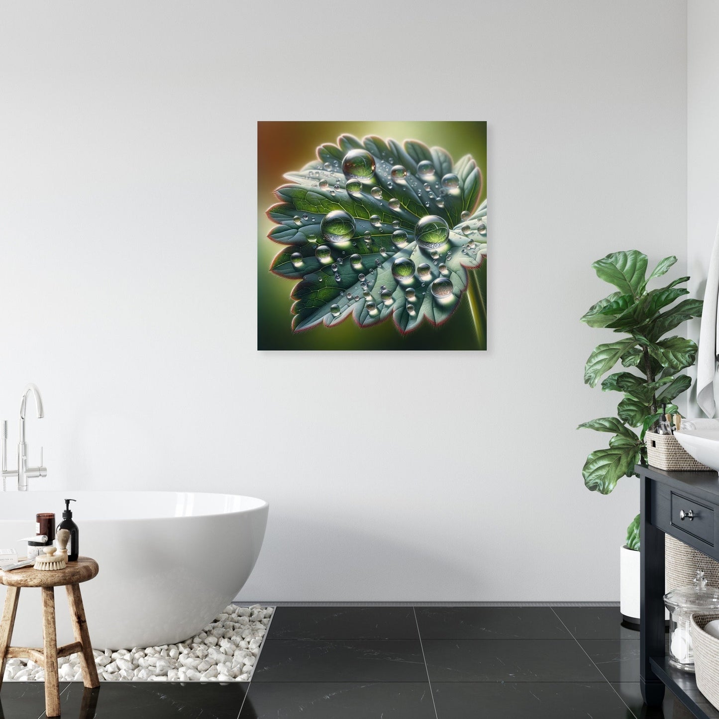 Rain-Kissed Leaf Canvas